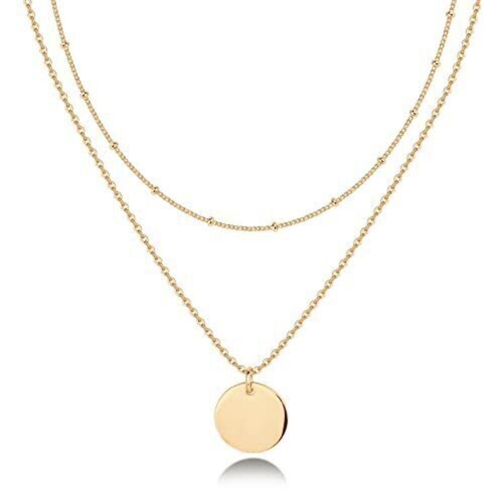 4392 14K Gold Plated Layering Necklaces | Stylish Minimalist Design Pendant